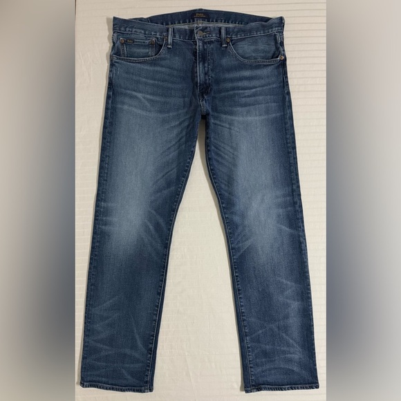 Polo Ralph Lauren Classic Fit Mens Jeans Straight Blue Whiskered 35x32 - Picture 1 of 14
